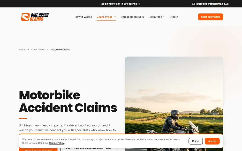 Bike Crash Claims motorbike accident claims page