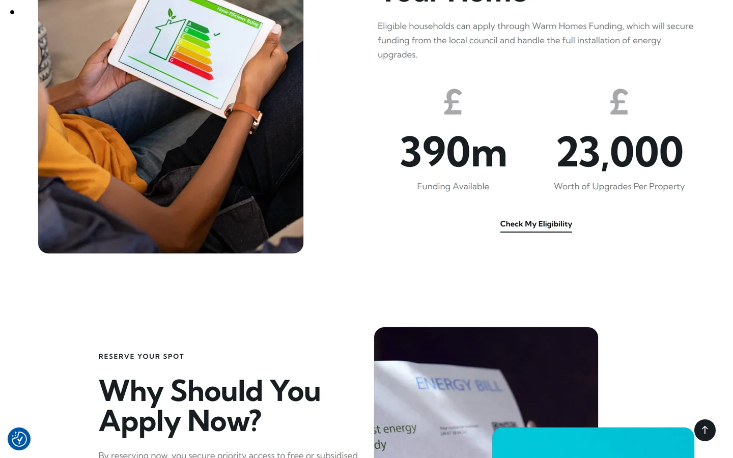 Eligibility and process explained on the Warm Homes Funding site