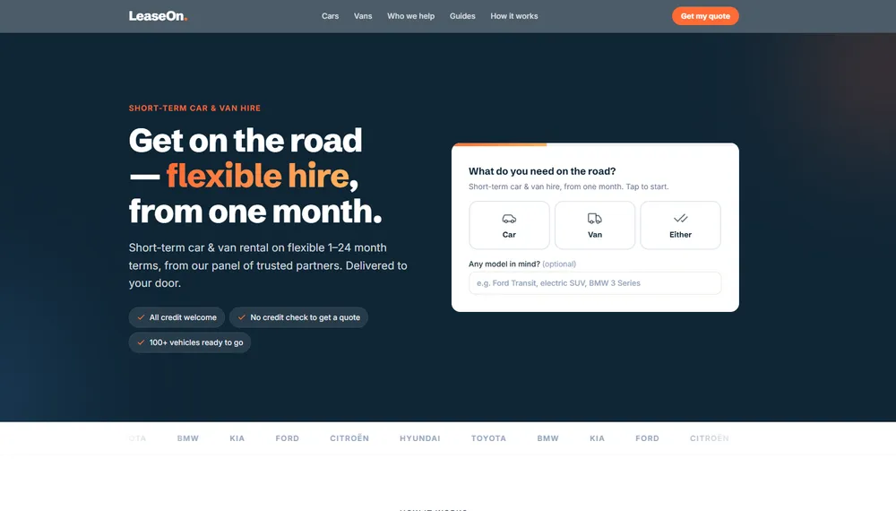 Fast Track Leasing homepage