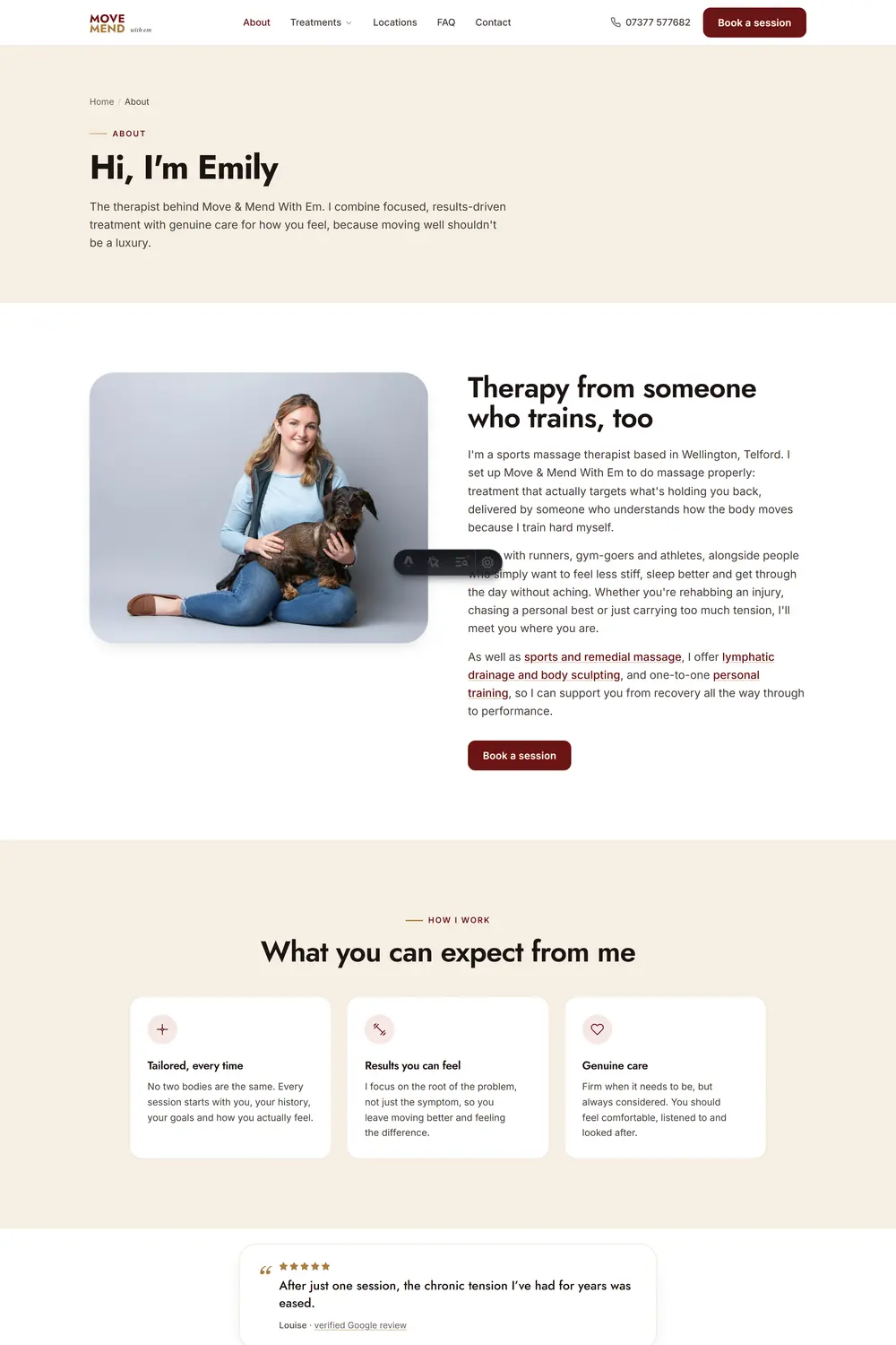 The dedicated About page, which was missing entirely from the old site