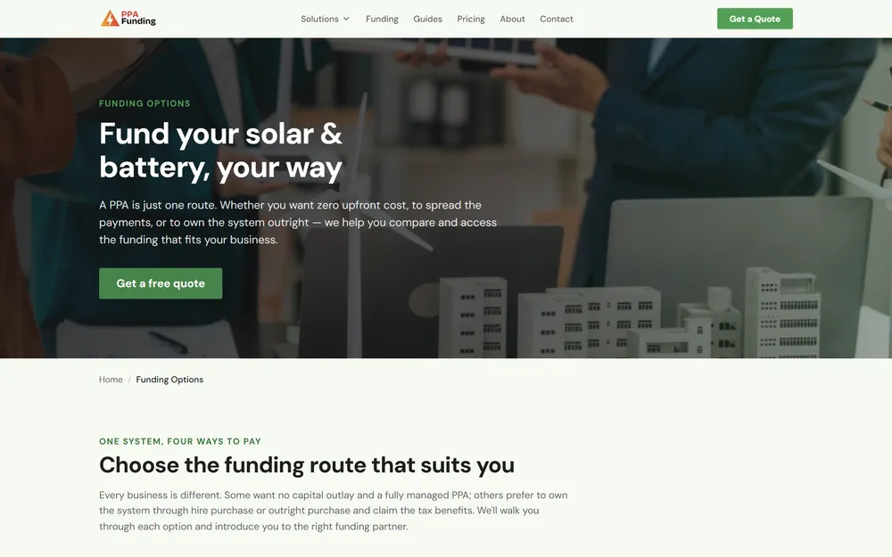 PPA Funding homepage