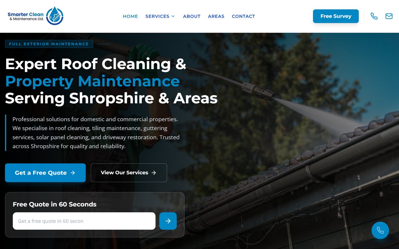 Smarter Clean website, designed and built by HDC Consultancy