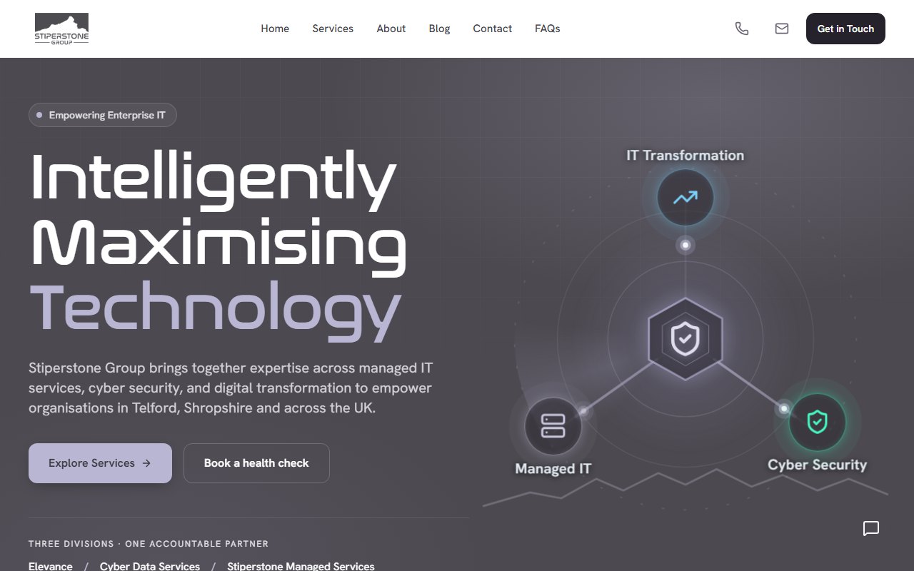 Stiperstone Group website, designed and built by HDC Consultancy