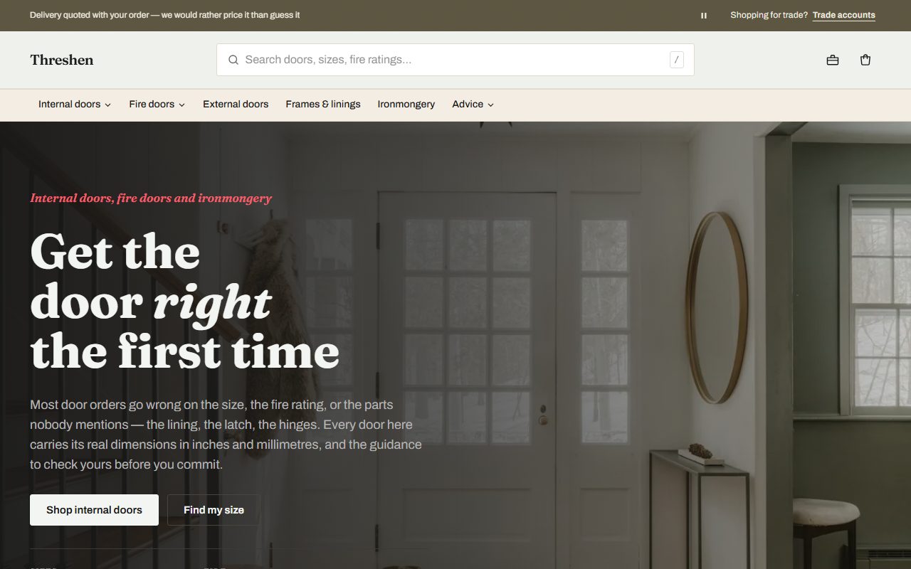 Threshen website, designed and built by HDC Consultancy